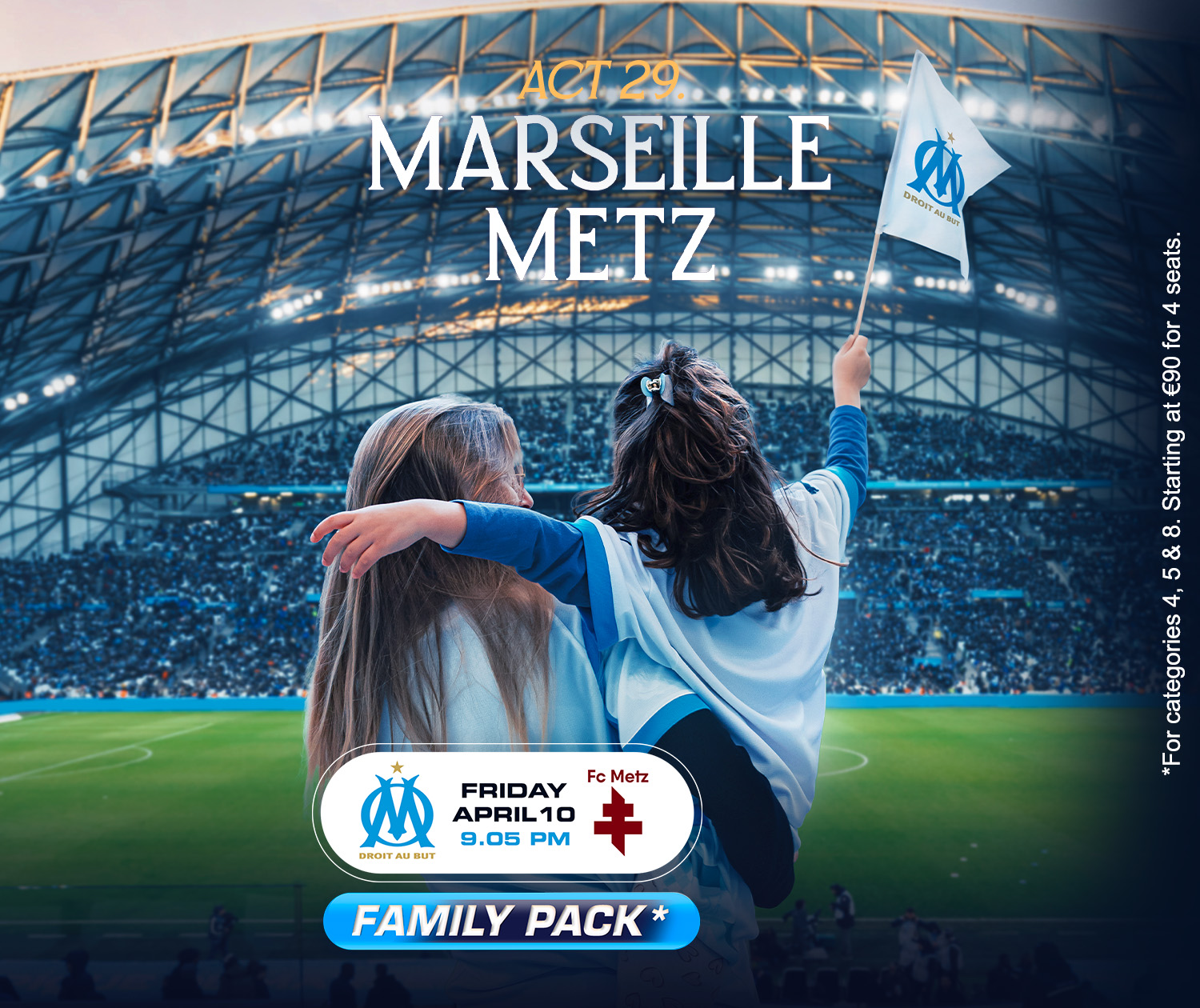 Billet Match OM – FCGB Vs OM – Olympique De Marseille – Original Avec Facture